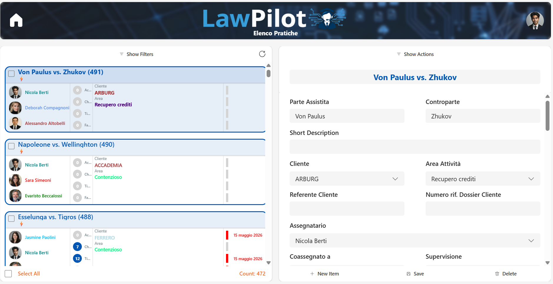Gestione Pratiche MyLexMaster365